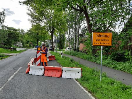 Foto zeigt den Aufbau des Vekehrsversuches
